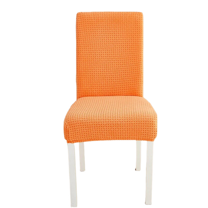 Anyhouz Chair Cover Orange Micro Knitted Design with Elastic Material for Dining Room Kitchen Wedding Hotel Banquet Restaurant