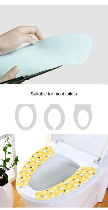 Anyhouz Toilet Seat Cover Blue Washable Mat Bathroom Pad Cushion Toilet Seat Bidet Toilet Cover Accessories