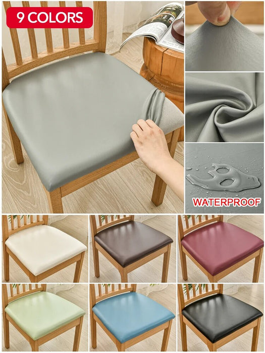 Anyhouz Chair Cover Plain Coffee Stretch Seat Cover for Home Dinning Kitchen Washable Removable