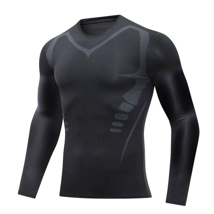 Anymens Fitness Tshirt Black Long Sleeve Compression Running Sport Shirts Training Jogging Tops Gym Sportswear Dry Fit Rashguard For Men