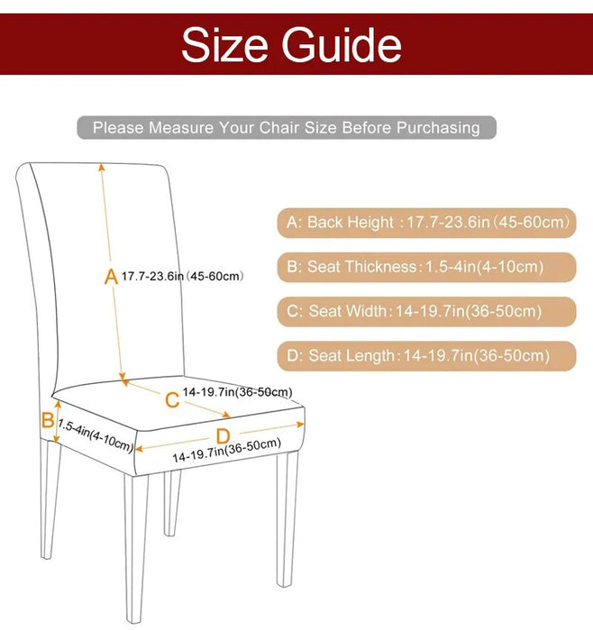 Anyhouz Chair Cover Beige Corn Kernels Waterproof Universal Size for Dining Room Stretch Seat Slipcovers