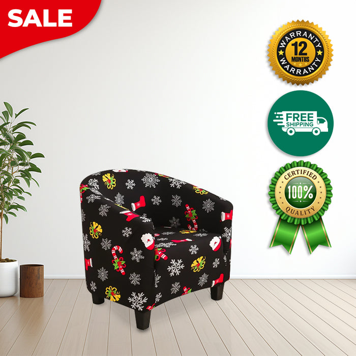 Anyhouz Chair Cover Black Christmas Design Dust Proof Tub Slipcover Home Decor