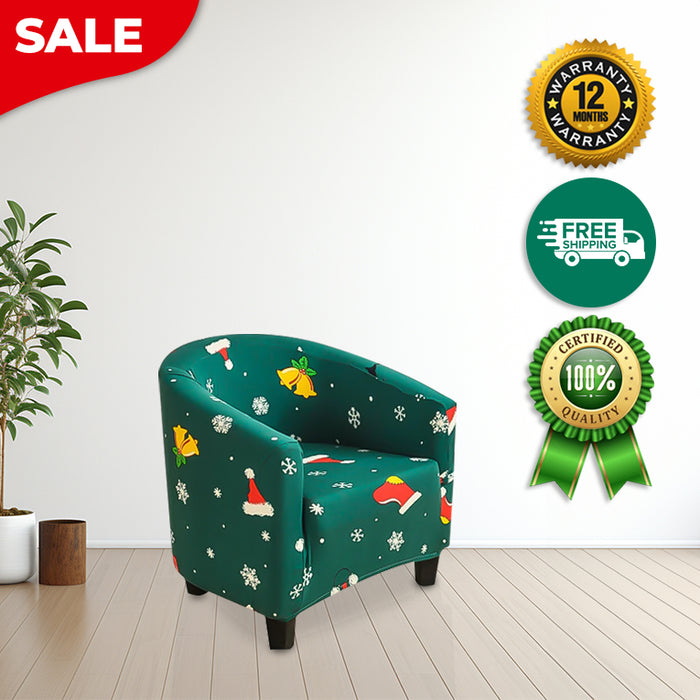 Anyhouz Chair Cover Green Christmas Design Dust Proof Tub Slipcover Home Decor