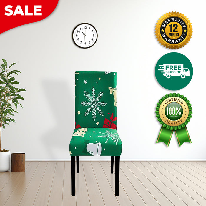 Anyhouz Chair Cover Green Big Leaf Snow Flakes Design with Anti-Dirt and Elastic Material for Dining Room Kitchen Wedding Hotel Banquet Restaurant