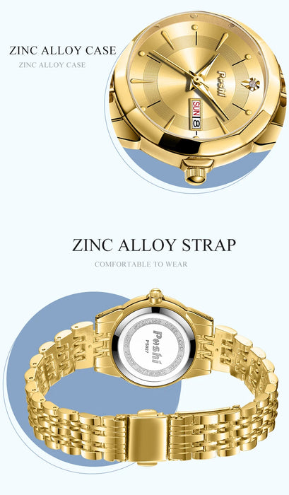 Anyco Watch for Women's Wrist Gold Original Luxury for Ladies Waterproof Stainless Steel Quartz