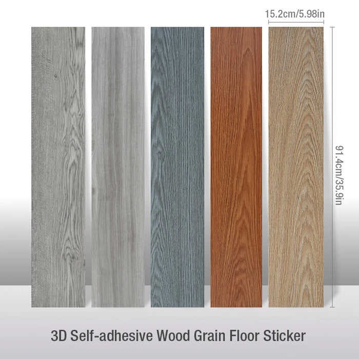 Anyhouz 5pcs Vinyl Tile Brown Driftwood Stain Self Adhesive Wear Resistant Floor Wood Grain 3D Wallpaper Waterproof Stickers for Home and Office Decoration