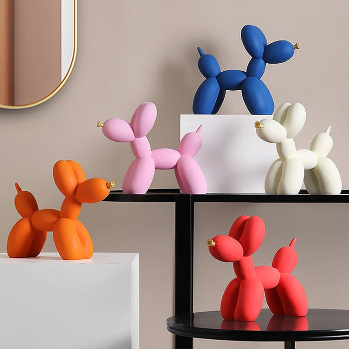 Anyhouz Home Figurine Nordic Balloon Dog Blue Resin for Living Room Desktop Decoration Accessories Gifts