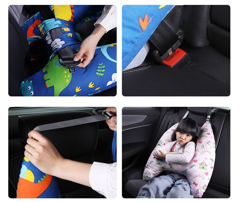 Anypack Car Travel Pillow UShape Tiny Zoo Animal Pattern Children Travel Pillow Cushion for Car Seat, Safety Neck Pillow for Kids