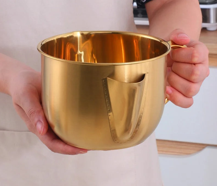 Anygleam Cookware Pot 1000ML Rainbow Cooking Soup Oil Flter Stainless Steel Gravy Oil Water Fat Golden Separator Bowl Kitchen Tools