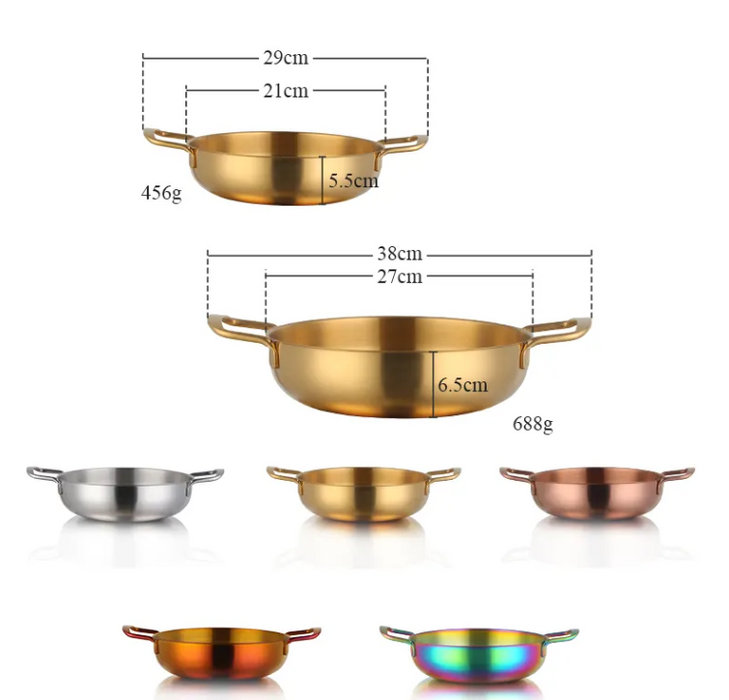 Anygleam Stock Pot Silver-L Stainless Steel HotPot Without Lid Single-Layer Cooking Soup Noodle Sea Food Home Kitchen Restaurant Tools