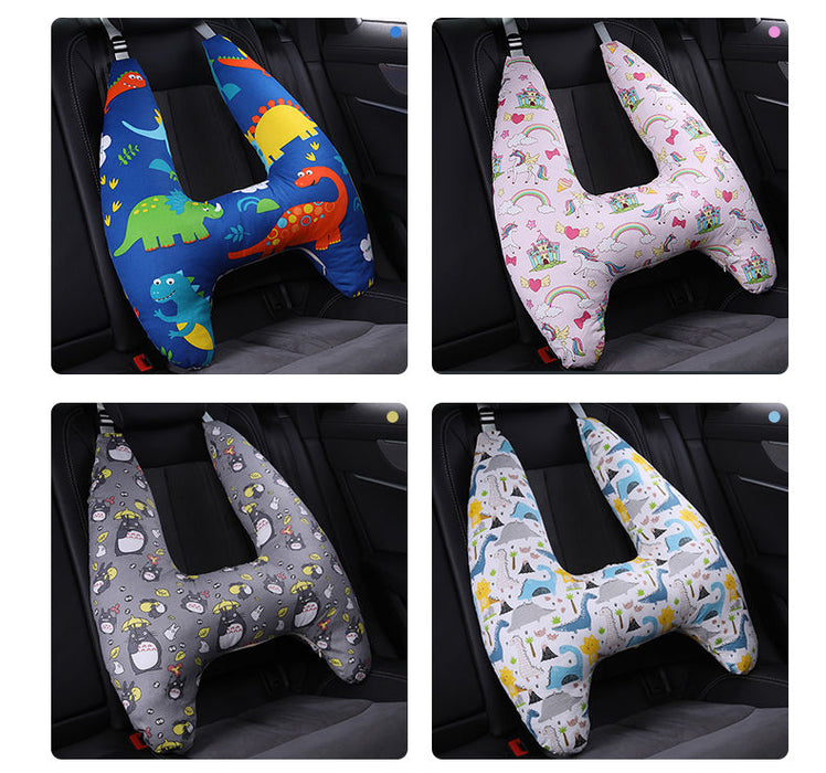 Anypack Car Travel Pillow UShape Giraffe Pattern Children Travel Pillow Cushion for Car Seat, Safety Neck Pillow for Kids