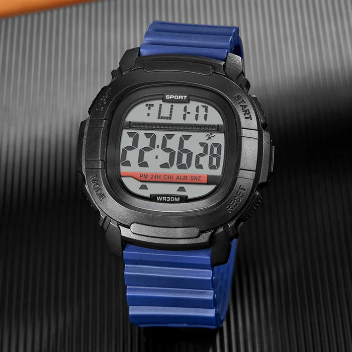 Anyco Watch Blue Waterproof Luxury Digital Sportswatch with Resin Straps