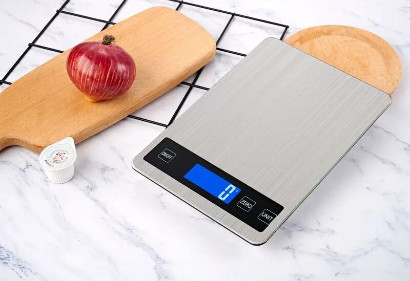 Anygleam Silver Stainless Kitchen Food Scale 5Kg Accurate Measure Electronic Portable Digital Display