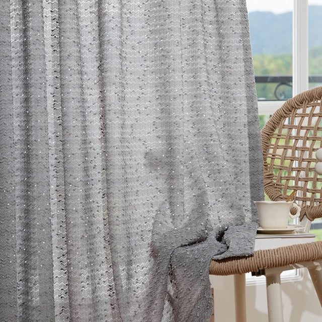 Anyhouz 500cm Curtains Grey Modern Luxury Retro Style Texture for Living Room Bedroom Dining Fashion Decor