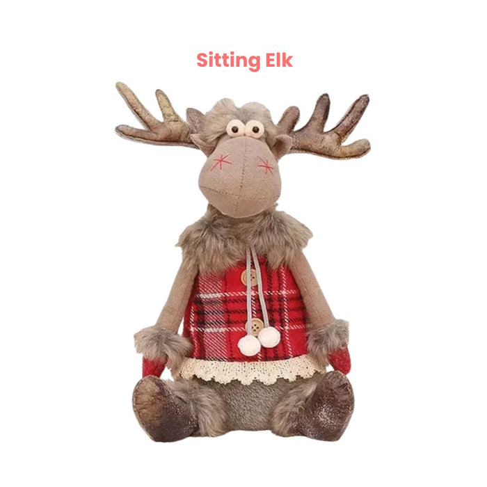 Anyhouz Christmas Deer Elk Doll Holiday Home Decoration Ornaments