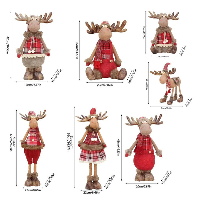 Anyhouz Christmas Deer Elk Doll Holiday Home Decoration Ornaments