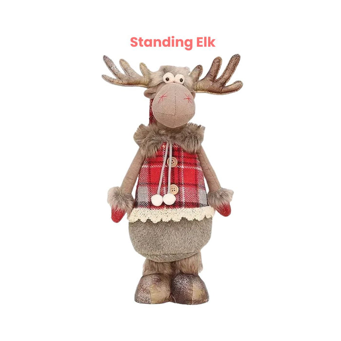 Anyhouz Christmas Deer Elk Doll Holiday Home Decoration Ornaments