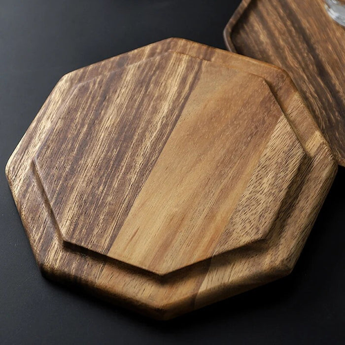 Anygleam Natural Wood Diagonal Oval Acacia Wood Plate Serving Tray Food Kitchen Tableware