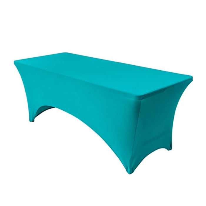 Anyhouz Tablecloth Turquoise Stretch Spandex Rectangle Fitted Table Cover Home Party Decoration