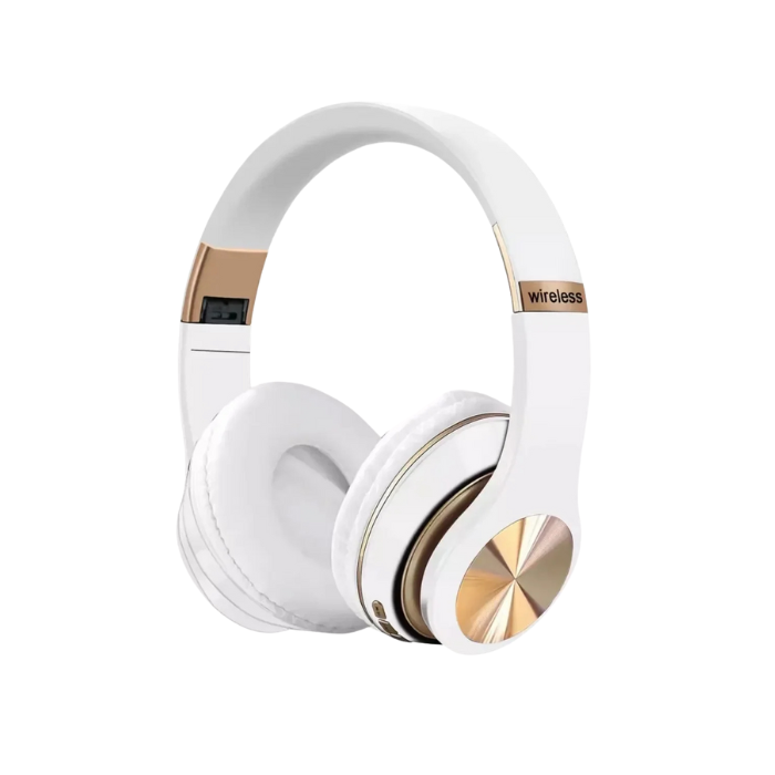 Anymob Headphone White T5 Bluetooth Wireless Noise Canceling With Microphone Headsets