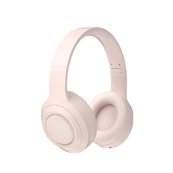 Anymob Headphone Pink DR58 Bluetooth With Microphone Noise Reduction Foldable Headset