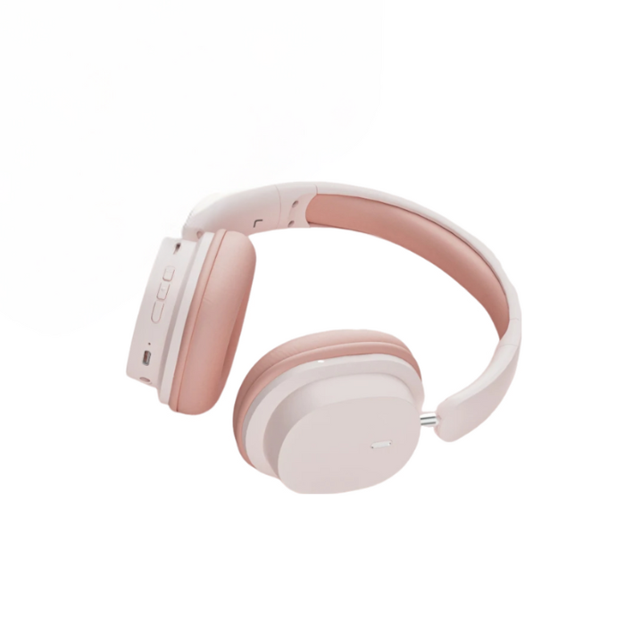 Anymob Headphone Pink Bluetooth SY T2 Noise Reduction Wireless Microphone Headset