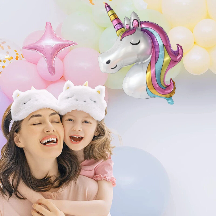 Anyparty Balloons Rainbow 32inch Number 4 Set Unicorn Theme Party Decor