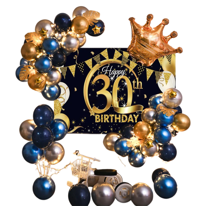 Anyparty Balloons 30th Birthday Metallic Garland Kit With Backdrops Party Decor