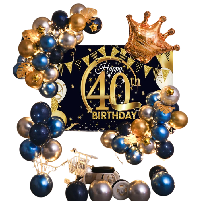 Anyparty Balloons 40th Birthday Metallic Garland Kit With Backdrops Party Decor