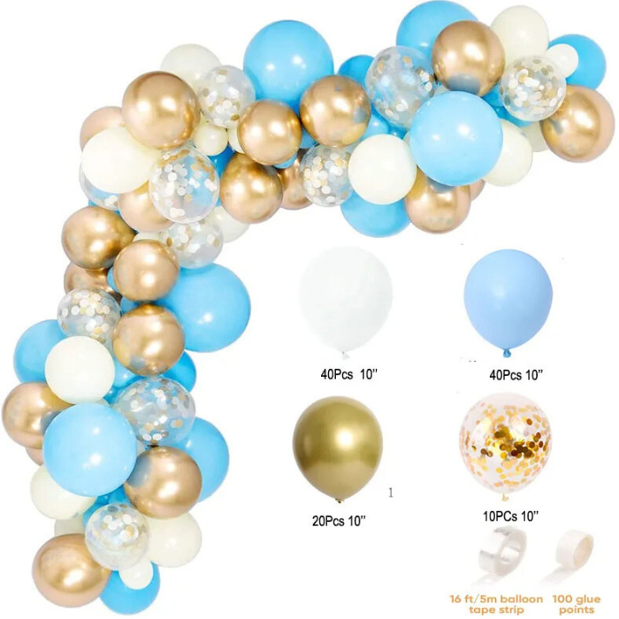 Anyparty Balloons Blue Gold 110Pcs Table Garland Arch Party Decor