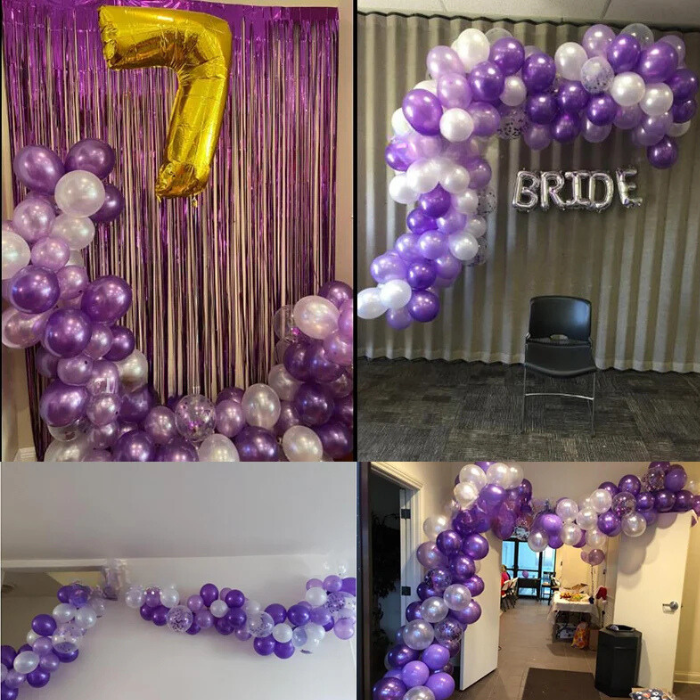 Anyparty Balloons Purple White 110Pcs Garland Arch Party Decor