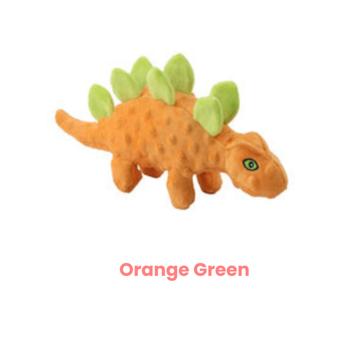 Anywags Pet Toys Plush Stegosaurus Squeaky Teething Chews For Puppies