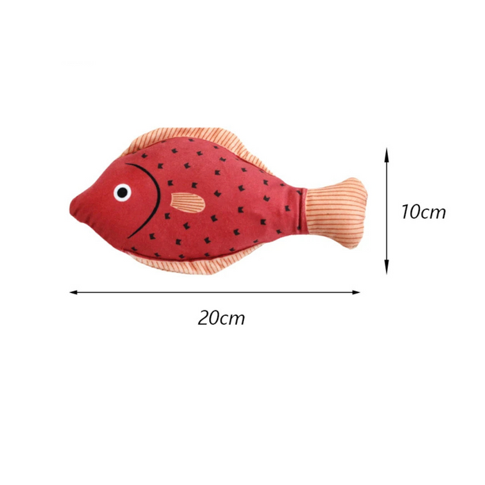 Anywags Pet Toys Red Squeaky Sea Fish Shape Sphynx Plush Cat Accessories