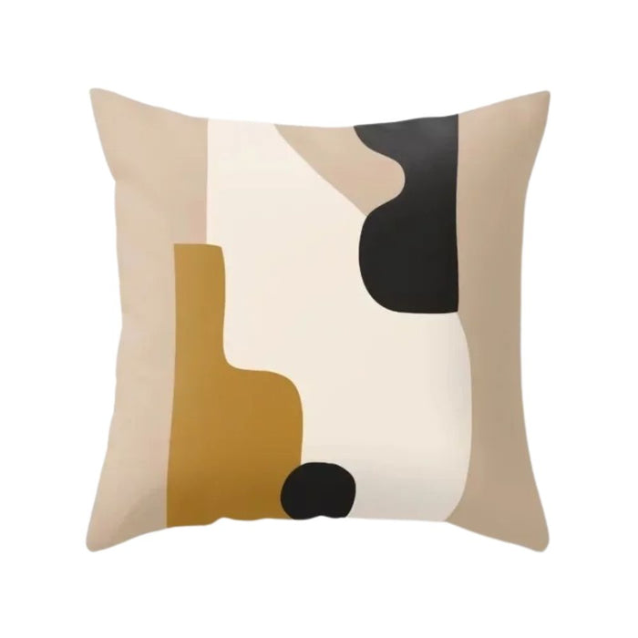 Anyhouz Pillowcase Beige Abstract Organic Shape Cotton Polyester Cushion Cover