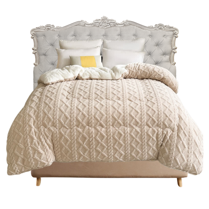 Anyhouz Blanket Beige Cashmere Super Thick Warm Quilt Comforter