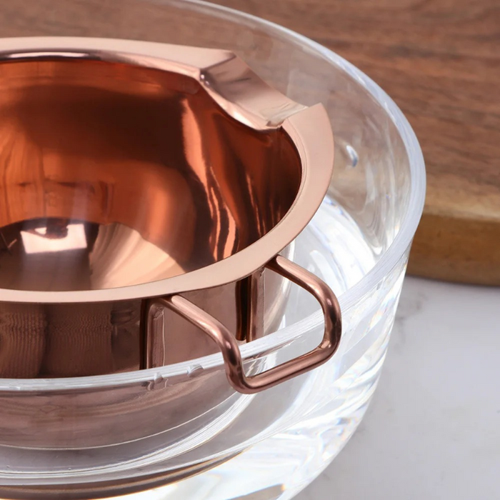 Anygleam Melting Pot 1Pc Rose gold Chocolate Melt Cookware Kitchen Heating Container Milk Bowl Baking Tool Kitchenware