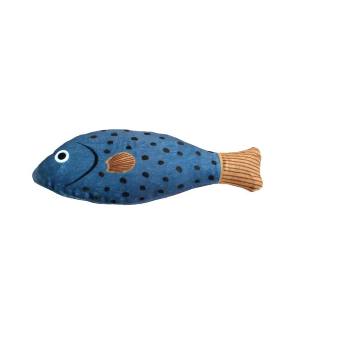 Anywags Pet Toys Blue Squeaky Sea Fish Shape Sphynx Plush Cat Accessories