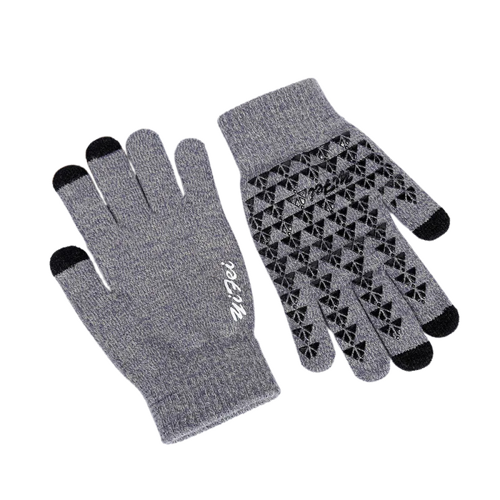 Anygloves Winter Gloves Gray Medium Thicken Warm Non Slip Stretch Knit Mittens Imitation Cashmere Full Finger Guantes For Women Men