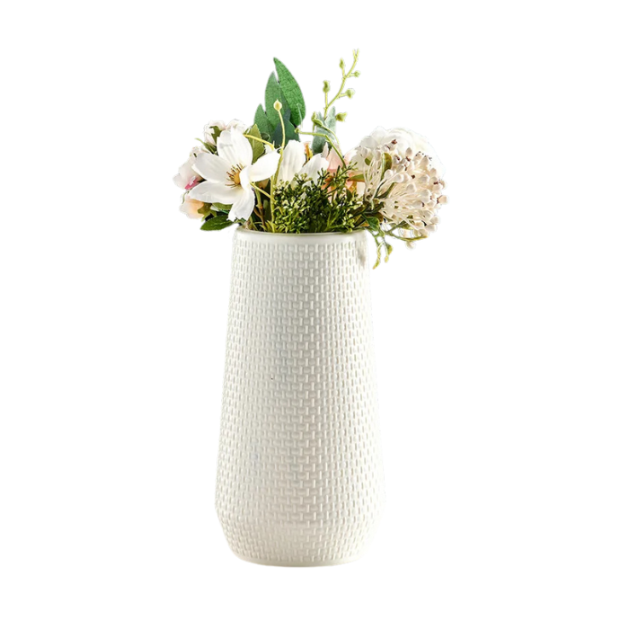 Anyhouz Flower Vase White Large Nordic Plastic Pot Living Room Decor