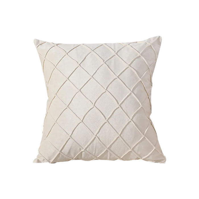 Anyhouz Pillowcase White Diamond Lattice Embroidered Decorative Cushion Cover