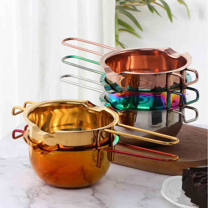 Anygleam Melting Pot 2Pcs Rainbow no.3 Chocolate Melt Cookware Kitchen Heating Container Milk Bowl Baking Tool Kitchenware