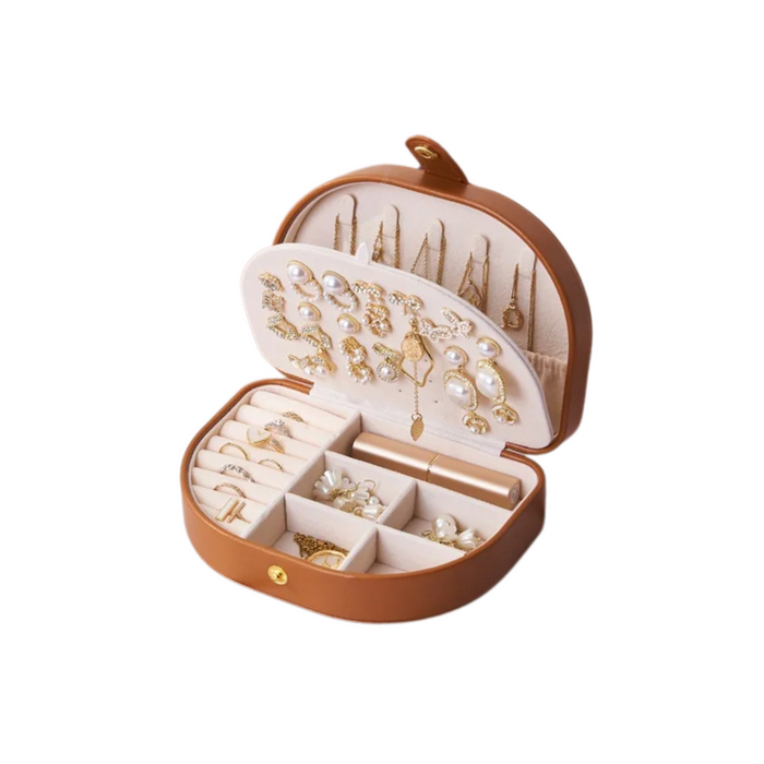 Anyhouz Jewelry Box Portable Semicircular Shell Shaped Organizer with Antioxidant Protection