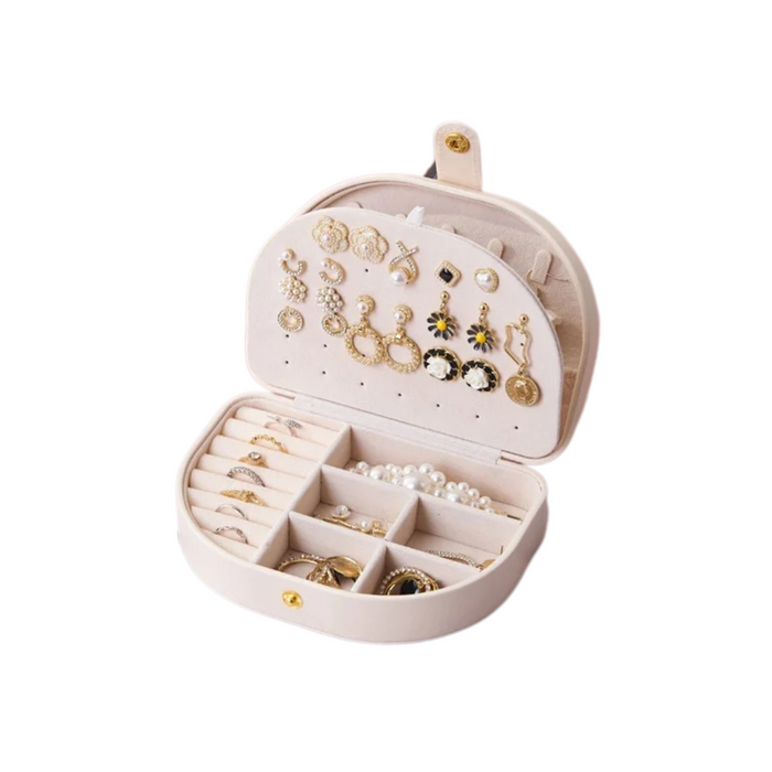 Anyhouz Jewelry Box Portable Semicircular Shell Shaped Organizer with Antioxidant Protection