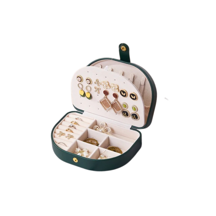 Anyhouz Jewelry Box Portable Semicircular Shell Shaped Organizer with Antioxidant Protection