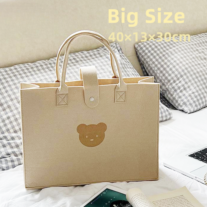 Anymom Mommy Diaper Bag Bear design Handbag Large Size Without Zipper Multifunctional Ins Style Mom Tote Bag