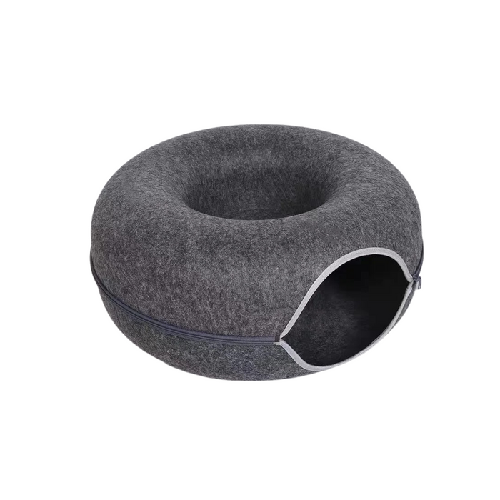 Anywags Pet Bed Dark Grey Cat Tunnel Dual Use Indoor Kitten Toys