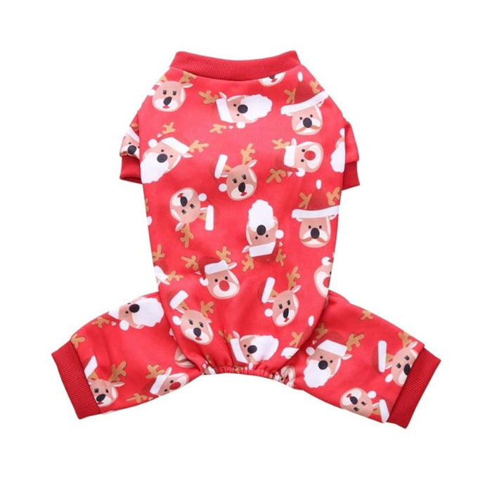 Anywags Pet Clothes Red Santa Claus Print Dog Cat Christmas Outfit Holiday Accessories