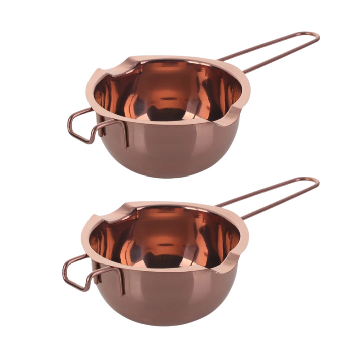 Anygleam Melting Pot 2Pcs Rose gold Chocolate Melt Cookware Kitchen Heating Container Milk Bowl Baking Tool Kitchenware