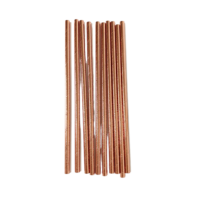 Anyparty Straw Rose Gold 25Pcs Disposable Party Needs