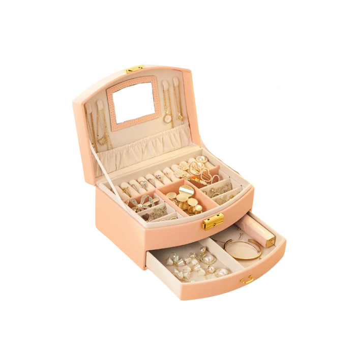 Anyhouz Jewelry Box Compact Multilayer Rings Necklaces Organizer